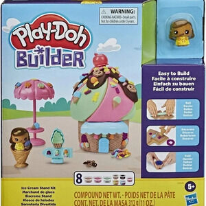 New Play-Doh Builder Ice Cream Stand Building Kit ages 5+ SEALED! Play Dough